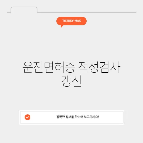 운전면허증 적성검사 갱신